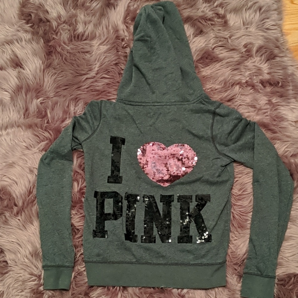 Victoria's Secret PINK Bling Sequin zip hoodie